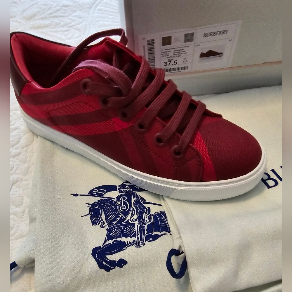 HOST PICK!!!! Burberry New Albridge Check Cotton Sneakers - Picture 4 of 13
